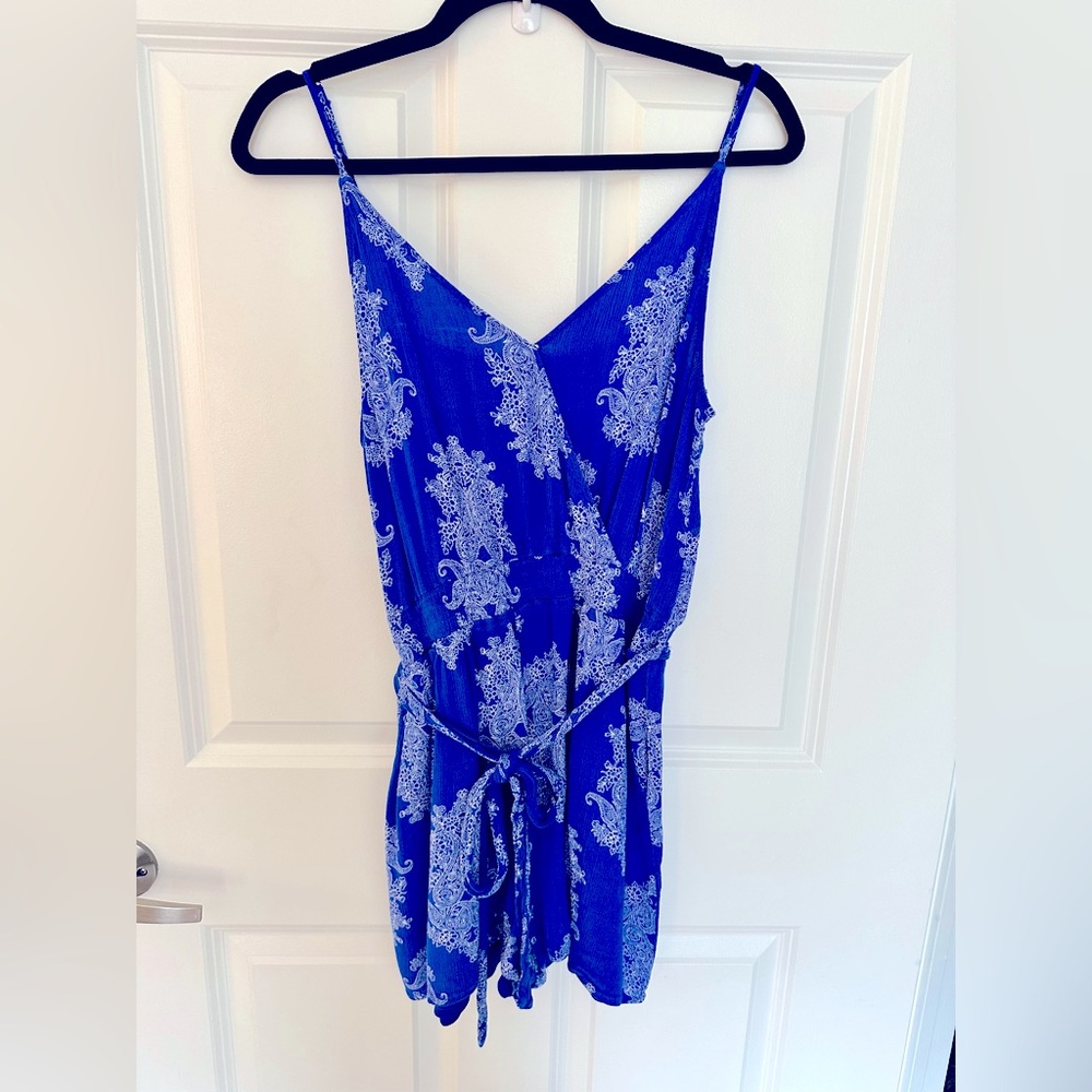 Royal blue women’s romper. Size Large.